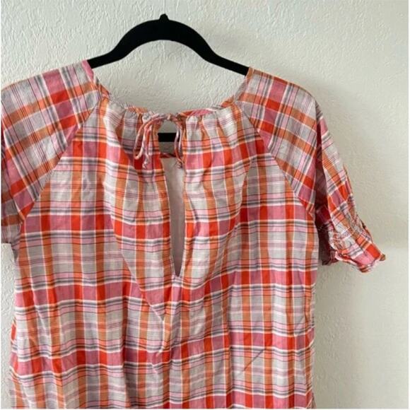 Madewell Plaid Ruffle-Sleeve Popover Mini Dress - Picture 7 of 7